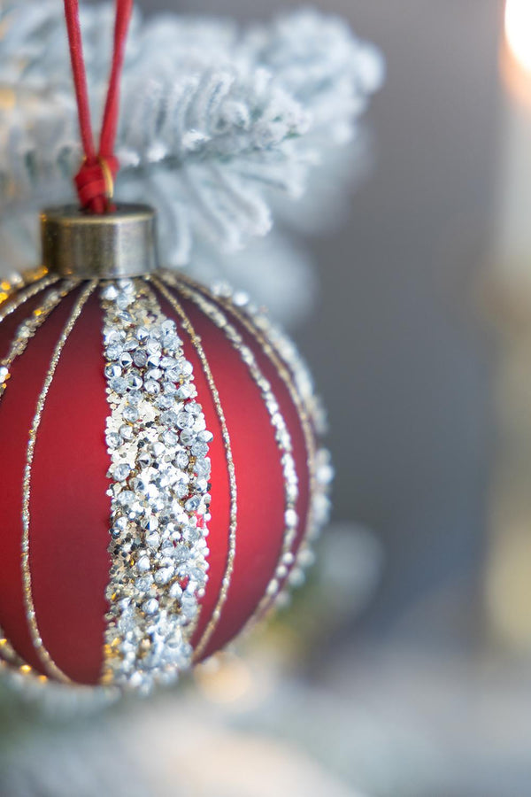 D3' Christmas Ball Ornaments, Glass Decorative Hanging Ball Christmas Tree Ornaments for Holiday Party Decorations, Set of 12