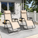 Zero Gravity Folding Lounge Chair, 300lb Capacity Recliner with Headrest & Removable Tray, 90-170° Adjustable, Portable for Patio Beach Camping Indoor Outdoor Use