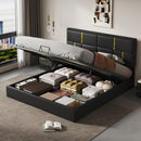 Queen Size Upholstered Platform Bed with Hydraulic Storage System,No Box Spring Needed,Black(Old SKU:N733P207778B)