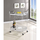 Kempton Chrome 2-tier Acrylic Bar Cart with Glass Shelf