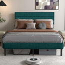 Queen Size Upholstered Platform Bed Frame - With Headboard, No Box Spring Needed, 14'' Underbed Storage