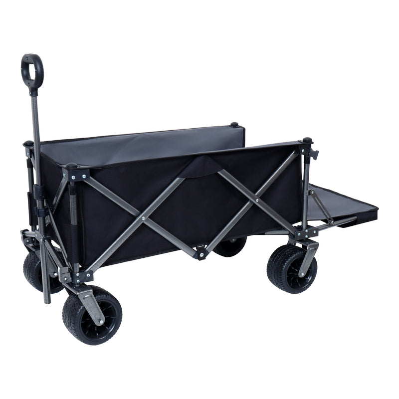 Collapsible Folding Wagon 300L,49' Extra Long Collapsible Wagon with Tailgate, All-Terrain 7'x 4' Big Wheels,Beach Wagon Cart Heavy Duty 400LBS Foldable Foldable Beach Wagon for Garden Sports Camping