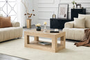 Modern 2-Tier Coffee Table for Living Room Furniture,Rectangular Center Table with Open Storage Shelf.The double layered coffee table is made of MDF material.Stable and Durable,Easy Assembly