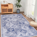 MAVAL Blue Washable Rug 9x12 Area Rug (Blue, 9'x12')