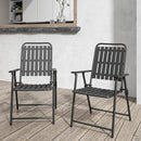 Black- [Instant Setup] 2-Piece Folding Chair, No Assembly Required, 350lb Capacity, Rust-Resistant & Stain-Proof for Balcony/Garde