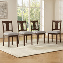 Dining Chairs Set of 4, Mid-Century Modern Style Chairs with Padded Upholstered Cushion Seats & High Backrest, Accent Kitchen Desk Chairs for Dining Room, Living Room - Brown + Beige Cushion