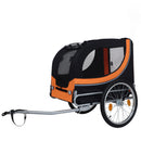 Large Folding Bike Trailer for Dogs – 66LB Capacity All-Terrain Pet Carrier, Durable Steel Frame for Cycling, Jogging, Camping & Outdoor Adventures, Black- Orange