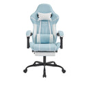 Gaming chair, Computer Chair Ergonomic Chair with Footrest Office Chair Ergonomic Computer Chair with Lumbar Backrest Bluewhite