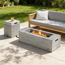 U_STYLE 2-Piece Fire Pit Set: 41.9' Propane Fire Pit (40,000 BTU) with Burner & Lava Rocks and  15.75' MGO Tank Cover Table for 20 lb Tank, Waterproof Cover, for Patio & Backyard