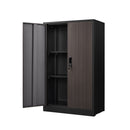 Black Metal Storage Cabinet with Locking Doors and Adjustable Shelf, Folding Filing Cabinet for Home Office, School, Garage, Steel Construction, 13.78 x 27.50 x 41.97 Inches