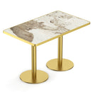 47.24'Tulip Dining Table, Sintered Stone Tabletop with Luxury Faux Marble Print, Stainless Steel Bracket Base, Scratch & Wear Resistant, Waterproof Surface,  Suitable for use in formatted restaurants.