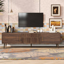 Mid Century TV Stand with 2 Drawers, Media Console Table for TVs up to 80'', Entertainment Center with Storage for Living room, Bedroom, Home Theatre