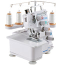 Serger Overlock Sewing Machine, 1250 Stitches Per Minute, 2-3-5 Thread Capability, with LED Light and Strong Suction Feet, Heavy-Duty Metal Frame Sewing Machine for Various Fabrics, White