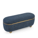Modern Upholstered Storage Ottoman Bench with Seating, Dark Blue, Loop Yarn Fabric  43.31*15.75*17.52