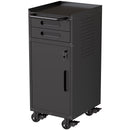 34.3' Narrow Rolling Tool Cabinet - Space-Saving Garage Storage with Lockable Door, 2 Drawers and Large Handle, Slim Metal Organizer for Tight Spaces