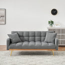 69 Inch Sofa Bed Gray with Adjustable Teddy Sofa for Small Space Living Room and Bedroom