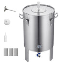 304 Stainless Steel Kettle, 16 GALLON Beer Brew Fermentor, Brew Bucket Fermentor for Brewing, Home Brewing Supplies with Base, Kettle Stock Pot Includes Lid, Handle, Valve, Spigot, Thermometer
