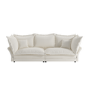 90.55' Modern Comfy Upholstered Sofa Cloud Couch, Deep Seat Couches with Multiple Large Soft Pillows,Convertible Deep Seat Chaise Longue for Living Room Bedroom,Apartment,Office,BEIGE