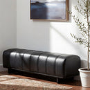 Indoor Dining Bench, Black PU Fabric Bench with Rubber Wood Legs , 250lbs, Comfortable Seating for Dining Room/Living Area