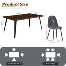 Modern 5-Piece Dining Set with Grey Upholstered Chairs