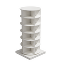 Modern 360 Rotating Shoe Cabinet with 6 Layers in White Particle Board and MDF