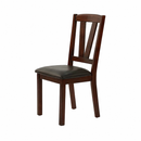 Set of 2 Dining Chairs Rubber Wood Frame Cushioned Seat Kitchen Dining Room Chairs Brown