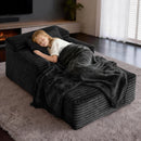 Small Chaise Lounges,Compressed Modular Chaise Lounge Sofa, Striped Corduroy Memory Foam Daybed, Single Lazy Floor Couch for Living Room Bedroom