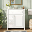 Bathroom Vanity Cabinet with Ceramic Sink Basin, 30 Inch, Storage Cabinet with Soft Close Doors and Door Organizer
