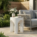Outdoor MGO Round Top Side Table/End Table, Living Room Accent Table,Antique White