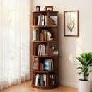 5 Tier Rotating Bookshelf, 360° Display Round Spinning Bookshelf, Space-Saving, Small Space Rotating Bookshelf Tower for Bedroom, Living Room, Home, Office, Walnut