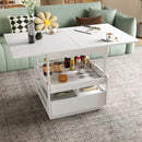 3 in 1 deformed Coffee Tables with Storage Cabinet for Living Room, Coffee Table with  for Dining Room