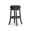 30' Bar Stool, Weathered Gray Finish, Charcoal Fabric Seat