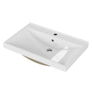 24 Inch Bathroom Vanity Sink Top,Ceramic Basin,2.6-inch Thickened Ceramic Basin,Does Not Include Faucet and Drain,Glossy White