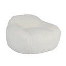 Giant Bean Bag Chair for Adults, Spacious Memory Foam Bean Bag Sofa with Armrests in Off White Teddy Fabric, Comfy Seating for Living Room or Bedroom