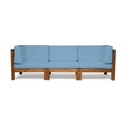 OANA 3-Piece Sofa Set with Water Resistant Cushions Blue Acacia Wood