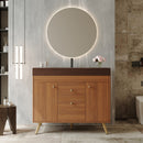 36' Modern Freestanding Bathroom Vanity with Sintered Stone Top, Ceramic Sink & Smart Storage