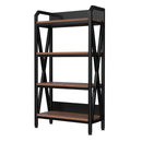 56.30'' Bakers Rack 4-Level Storage Shelves Metal and Wooden Kitchen Shelves, Kitchen Organizers and Storage, for Garage, Pantry, Bathroom, Closet ,33.50'' Length