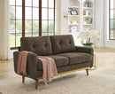 67.7' Wide Mid-Century Modern Upholstered Tufted Loveseat Sofa With Wooden Legs
