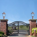 20'(H) Golden Solar Powered LED Outdoor Lantern, Vintage Garden Light with Elegant Glass Design for Pathways, Yards, and Patios (2-Pack)