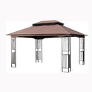 13x10 Outdoor Patio Gazebo Canopy Tent with Ventilated Double Roof and Mosquito Net (Detachable Mesh Screen on All Sides), Suitable for Lawn, Garden, Backyard and Deck, Brown Top