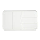 Modern White Sideboard, 55.1'' Wide Storage Cabinet with 2 Doors and 3 Drawers, Versatile Dining Room,Living Room
