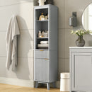 68' H Tall Bathroom Storage Cabinet with  Adjustable Shelves and One Drawer & Door, Storage Cabinet for Bathroom, Living Room, Entryway & Kitchen, Gray