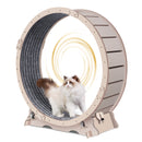 Cat Exercise Wheel for Indoor Cats, Cat Running Wheel with Carpeted Runway, 41' Natural Wood Color