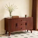 47.3' Mid Century Modern Sideboard Buffet Cabinet, Kitchen Buffet Cabinet with Solid Wood Frame Legs & Wooden Handle, Storage Cabinet with 2 Doors and 3 Drawers for Kitchen,Dining,Living Room, Walnut