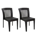 Outdoor Dining Chairs Set of 2, Stackable Chairs with UV-Resistant PE Rattan and Steel Frame, for Patio, Garden, Balcony, Supports 400lbs