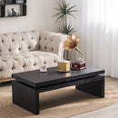Modern Black Wood Coffee Table – Sleek Floating Top Design for Living Room 47.6' L* 23.6' W * 16.3' H