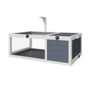 39＂Wood Tortoise House Indoor Turtle Habitat Reptile Cage for Heatfor Lizards, Geckos, with Lamp Holder Removable Waterproof Tray,3 Acrylic Observation Windows