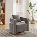 29.1'W Swivel Accent Open Back Chair Modern Comfy Sofa Chair With Weathered Base For Nursery Bedroom Living Room Hotel Office, Club Chair Leisure Arm Chair For Lounge (Charcoal,Linen Blend)