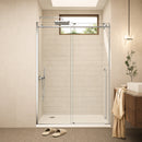 60' W x 78' H Chrome Reversible Installation Double Bypass Sliding Shower Door Easy Installation Frameless Shower Door,5/16'(8MM) Tempered Glass With Nano Explosion-proof Film