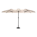 14.8 Ft Double Sided Outdoor Umbrella Rectangular Large with Crank ( khaki )(No Base)